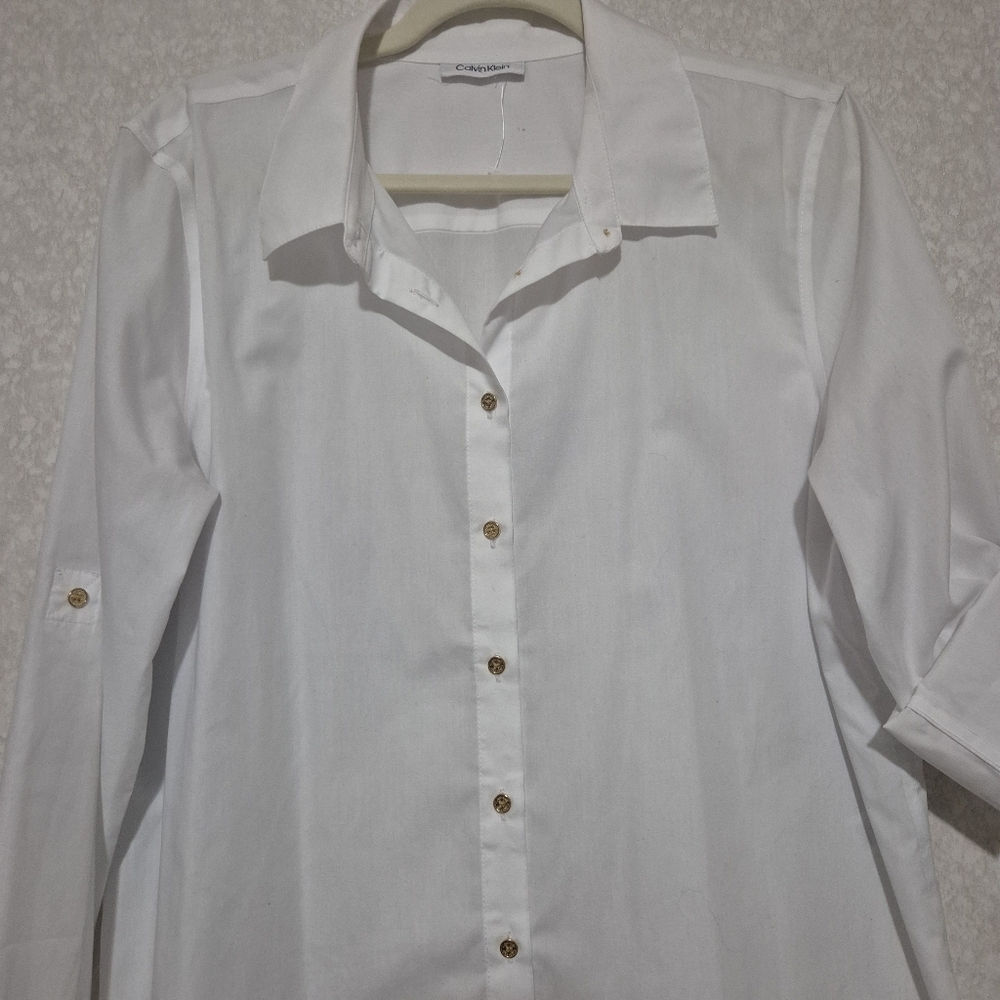 Calvin Klein Crisp White Shirt..size:L - Picture 6 of 11